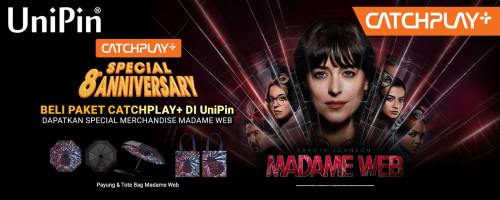 Beli Paket CATCHPLAY+ di UniPin, Bisa Dapetin Exlcusive Merchandise Madame Web